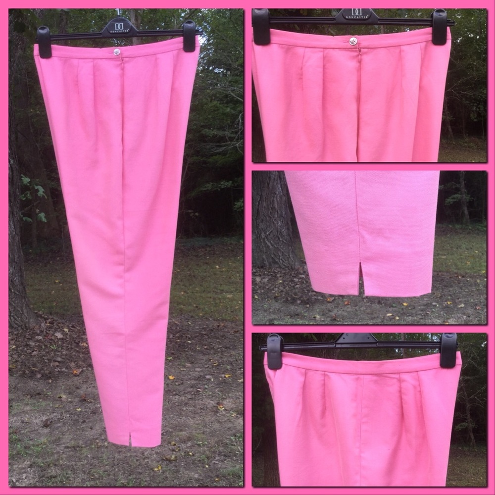 Bright Pink Silk blend Trousers
